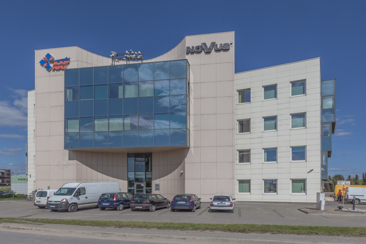 Front view of the building with space designed for rent
