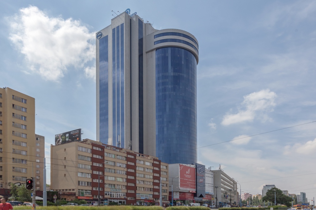 View of the elevation of the office building