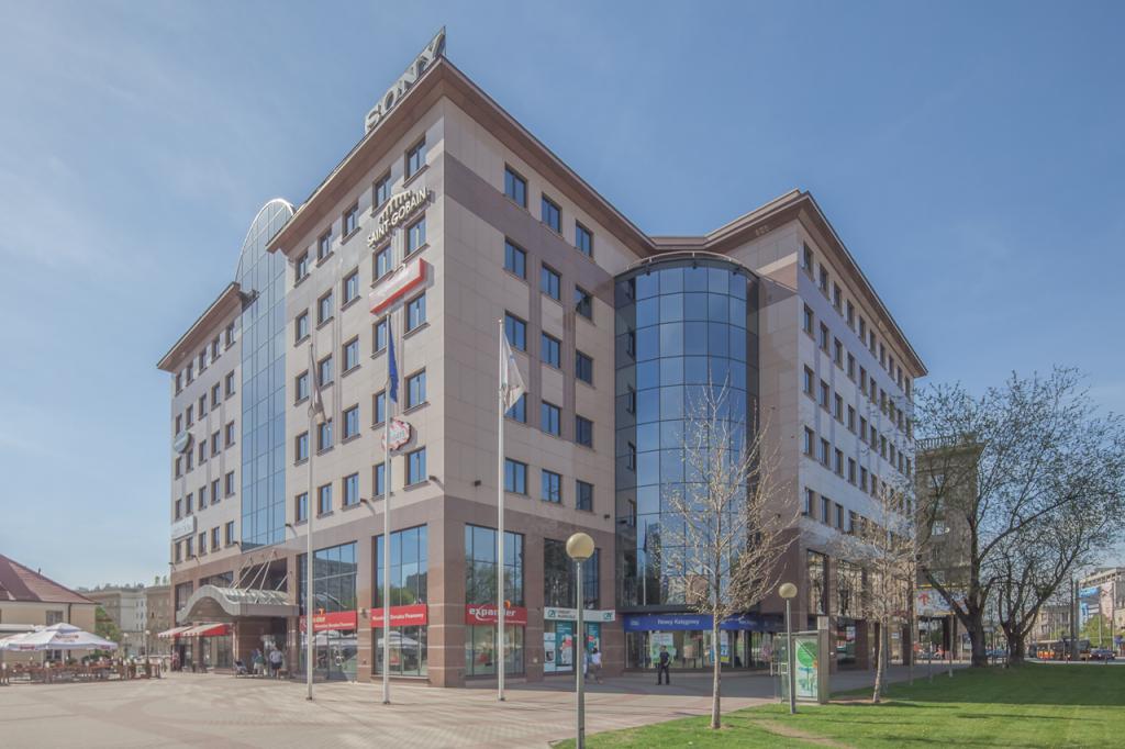 Building's facade designed for renting offices