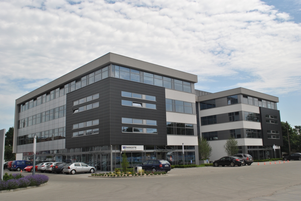 View of the front of the office building