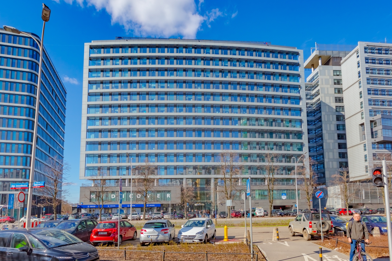 Front view of the building with office space