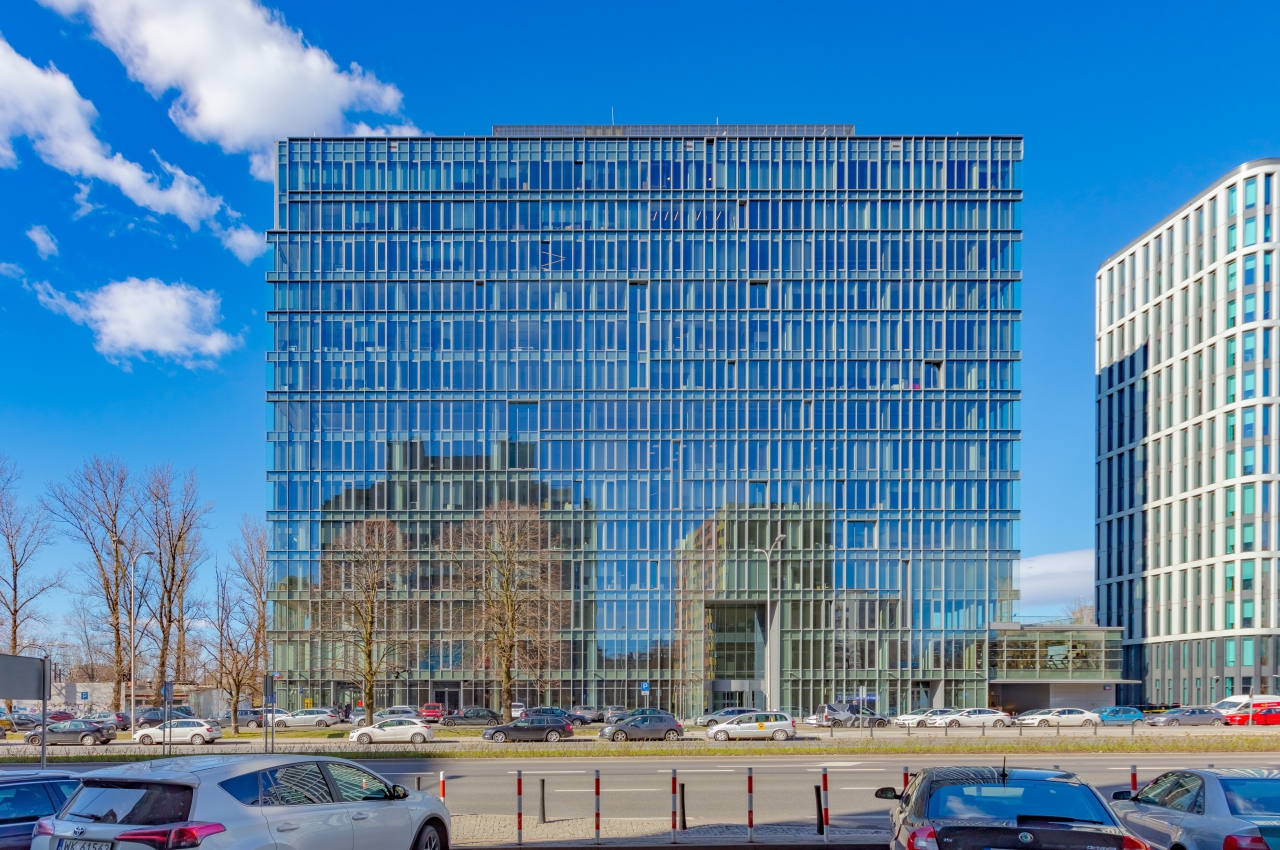 Front view of the building with office space