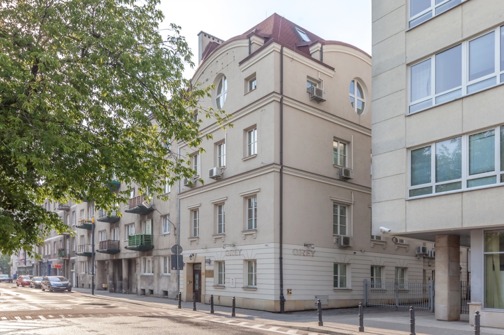 Elevation of the building with office space for rent