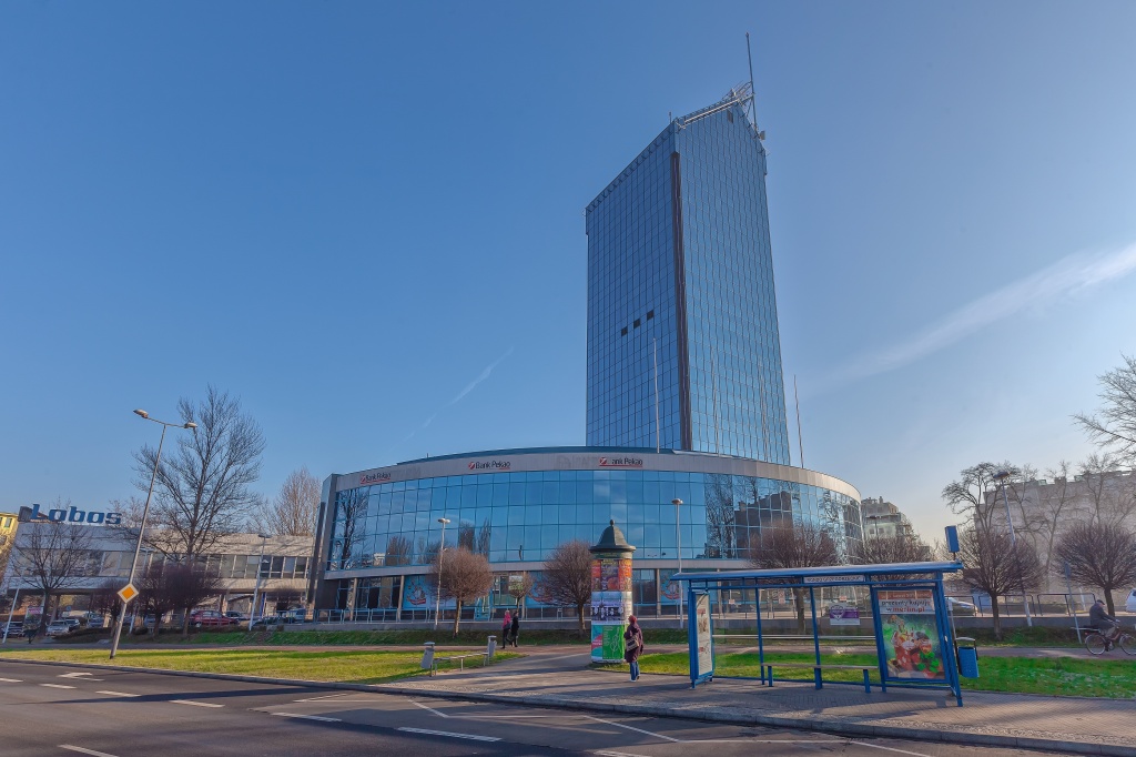 View at K1 from Grzegórzeckie Roundabout