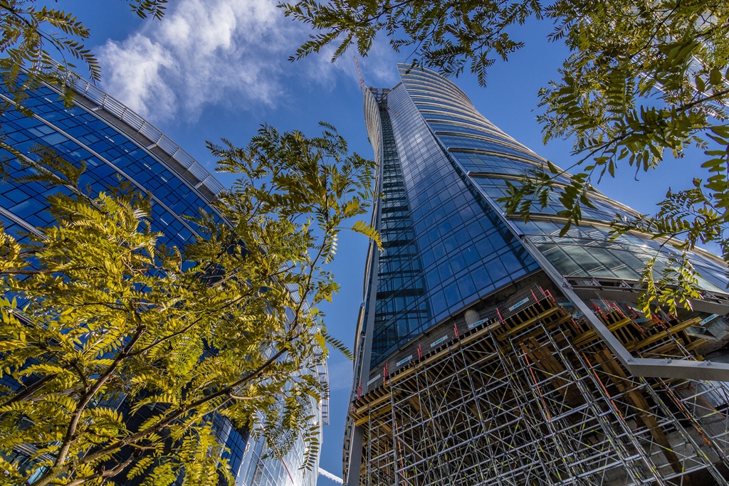 Bottom view of the office building