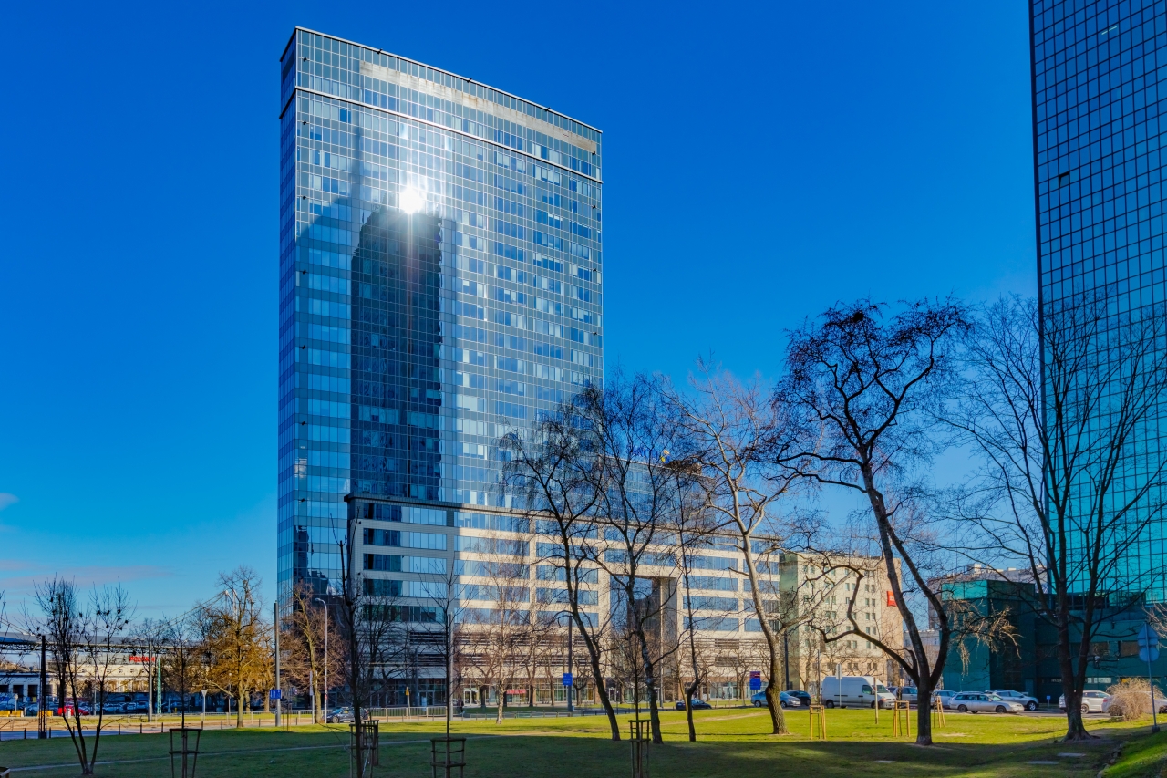 Front view of the building with office space