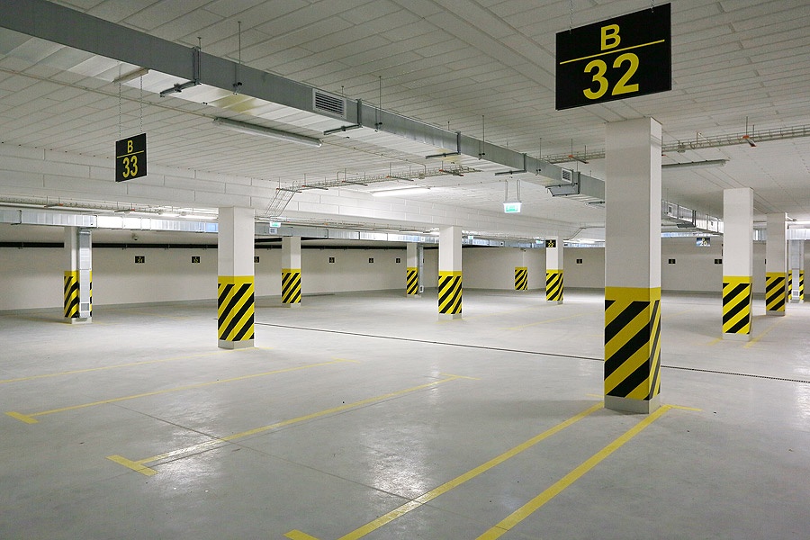 Underground parking in the office building