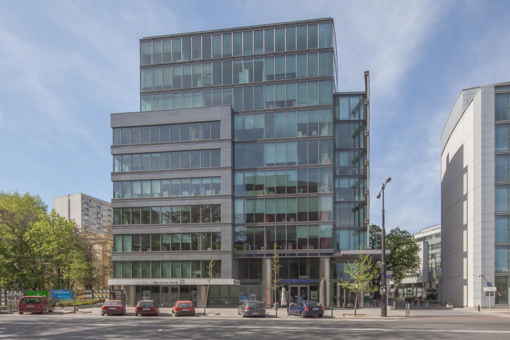 Elevation of the office building with space for rent