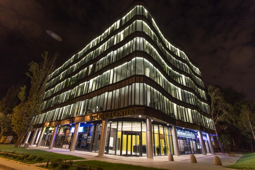 Office building by night