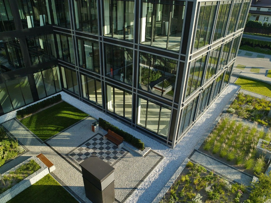Internal courtyard of the office building