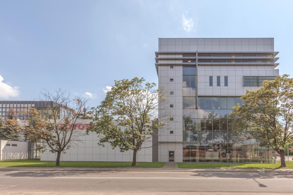 Elevation of the building with office space for rent