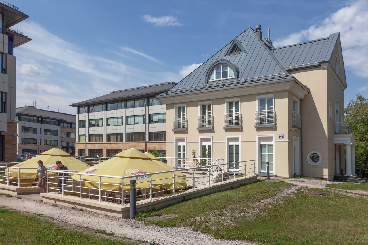 View of the elevation of the office building