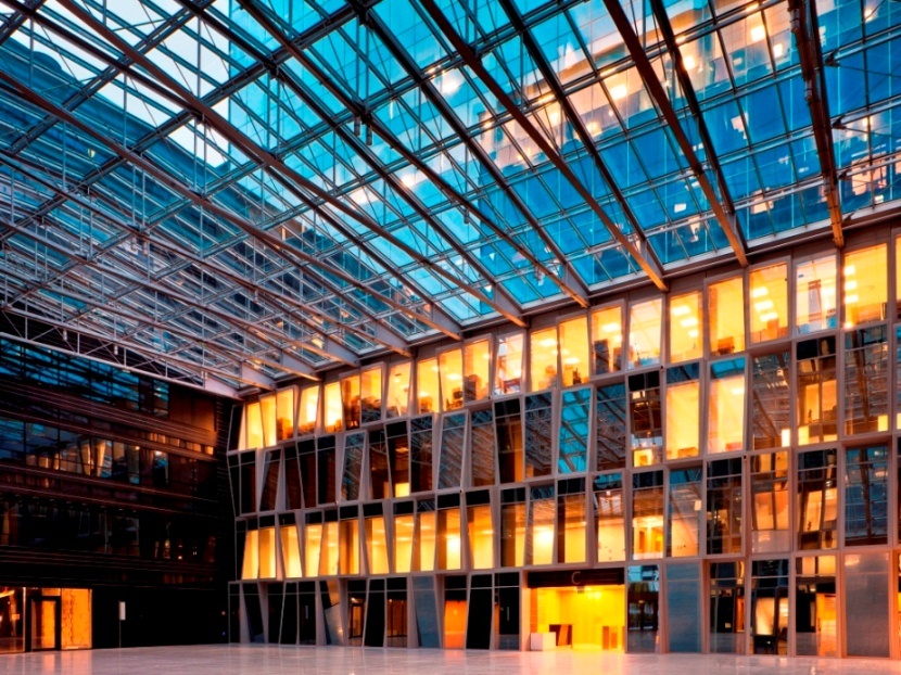 Interior patio in the office building