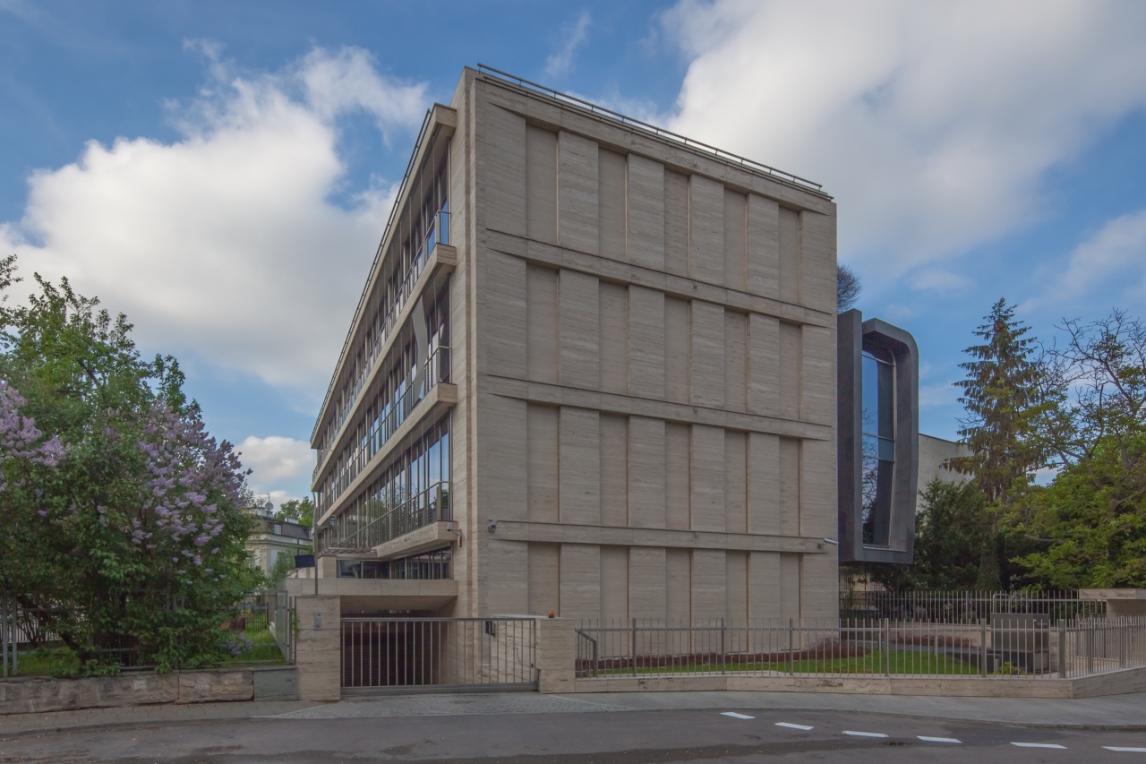 View of the elevation of the office building