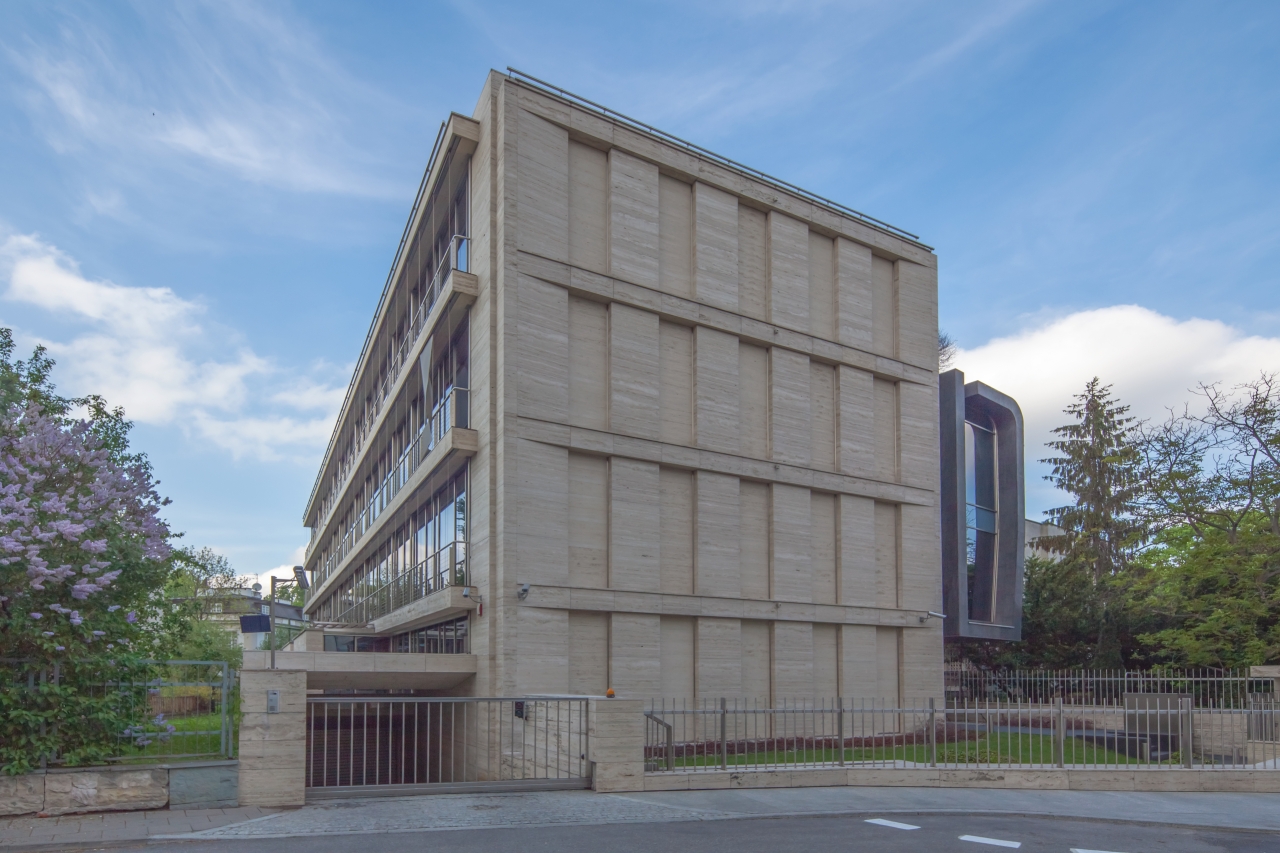 Front view of the office building